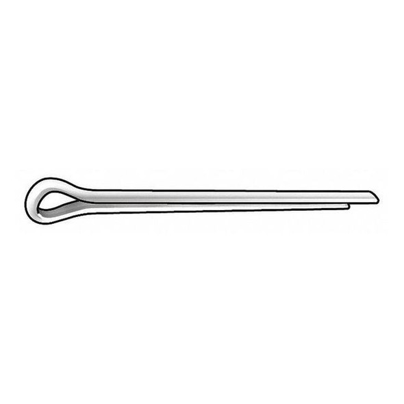 Extended Prong Cotter Pin, 7/64 in Dia, 1-1/2 in L, Stainless Steel, 100 PK