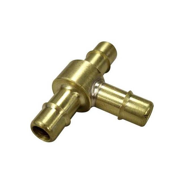 Mem-Co Tee, Brass, Barbed3/8in, 3/8in, 3/8in T8