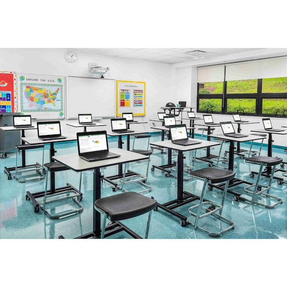 National Public Seating Charging Station,38 1/4 in H,Gray DCC National Public Seating Charging Station,38 1/4 in H,Gray DCC