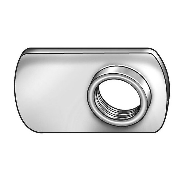 Hex Weld Nut, #6-32, Steel, 7/16 in Wd, 5/8 in Lg, 3/32 in Ht, 50 PK