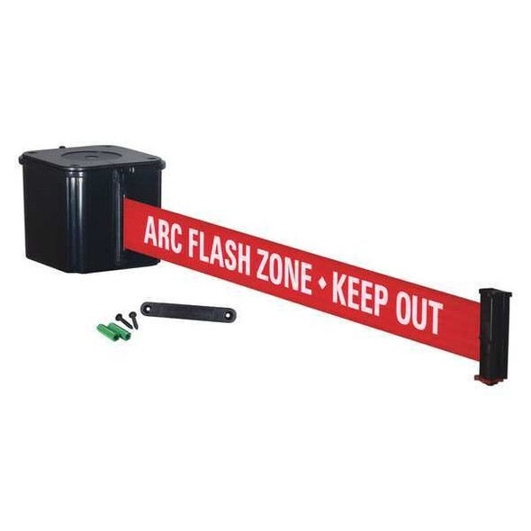 Retracta-Belt Retractable Belt Barrier,29 ft.,Black WM412SB30-ARC-RE