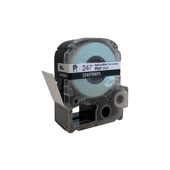 Epson Label/Ribbon Cartridge, White, Matte, 1 in W 224VTBWPX