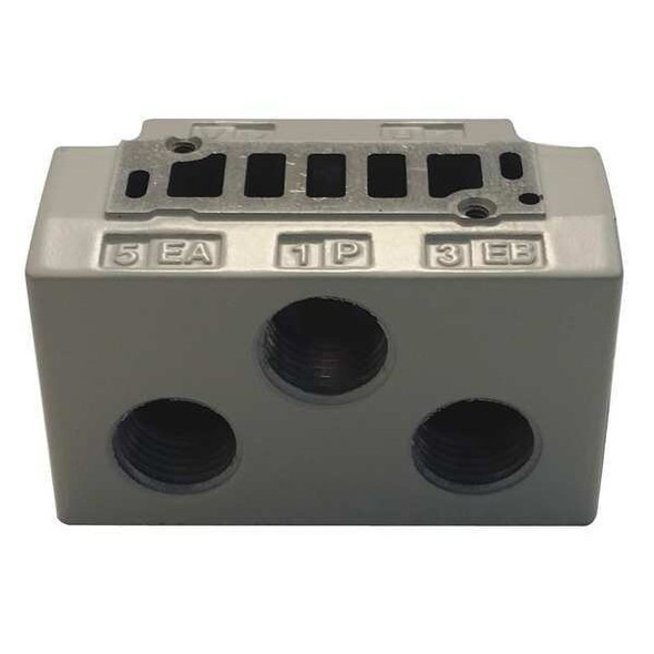 Smc Sub-Plate,1/8 in. NPT,0.29 Cv SY3000-27-1T