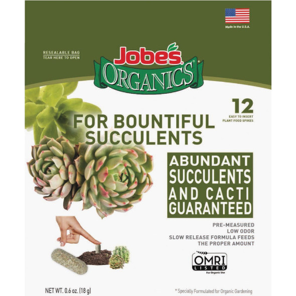 Jobe's Organics For Bountiful Succulents (12-Pack) 06703