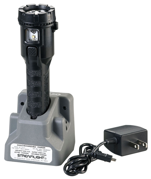 Dualie Rechargeable Intrinsically Safe, Multi-Function  120V/100V AC Flashlight, Black 68794