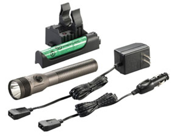 Stinger LED HL Rechargeable Flashlight with 120V AC/12V DC PiggyBack Charger, Gray 75695