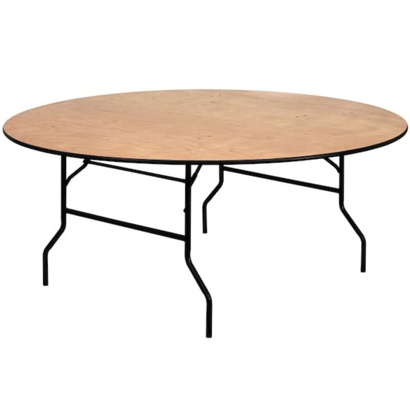 Flash Furniture Round Folding Table, Wood Top, Wood Grain YT-WRFT72-TBL-GG