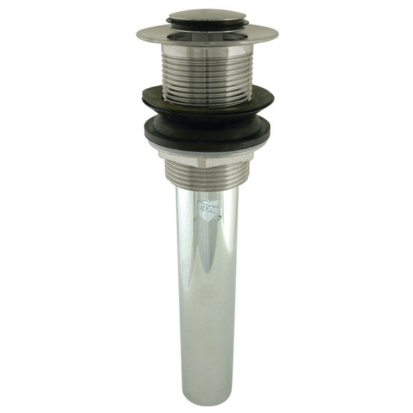 Bathroom Sink Push Pop-Up Drain without Overflow, 1-1/4" Pipe Dia., Brass