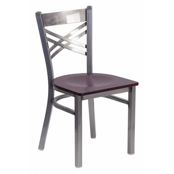 Hercules Restaurant Chair, Wood Back, 16-1/2 in W 17" L 32-1/4" H