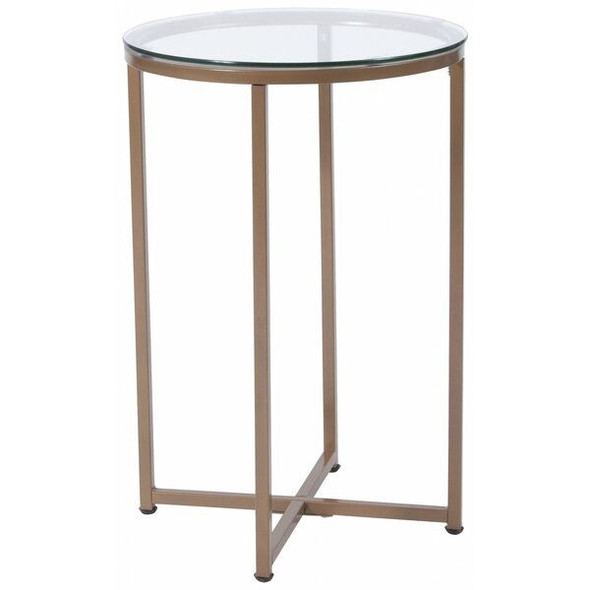 Flash Furniture Round End Table, Glass, Clear NAN-JH-1786ET-GG