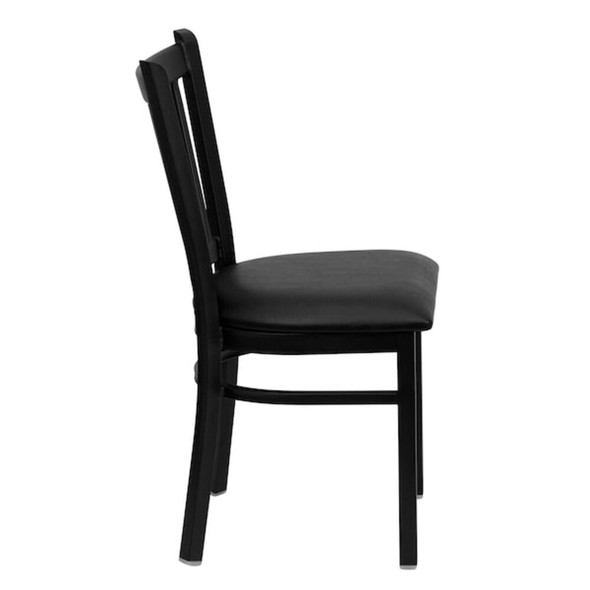 Hercules Restaurant Chair, 17 in W 20-1-4" L 34-1-4" H, Vinyl Seat  XU-DG-6Q2B-VRT-BLKV-GG