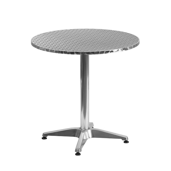 Flash Furniture Alum Table Set,Rnd w/2 Bge Chairs,27.5" TLH-ALUM-28RD-020BGECHR2-GG