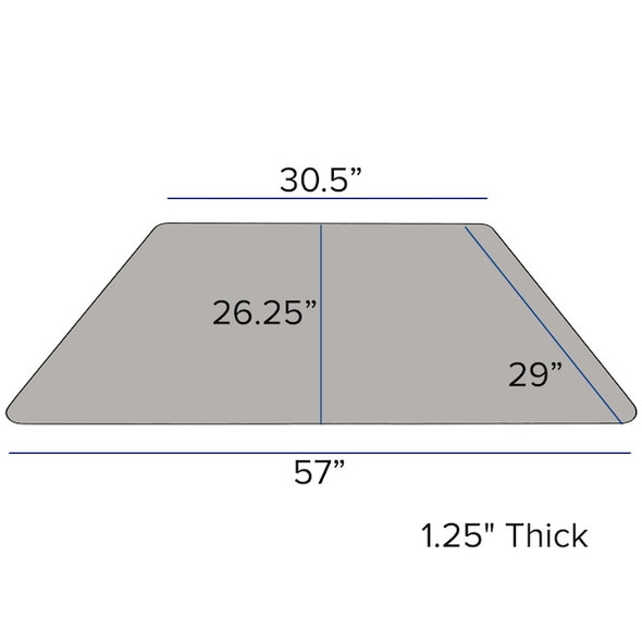 Flash Furniture Activity Table,Trapezoid,Gray,30"x60" XU-A3060-TRAP-GY-H-A-GG