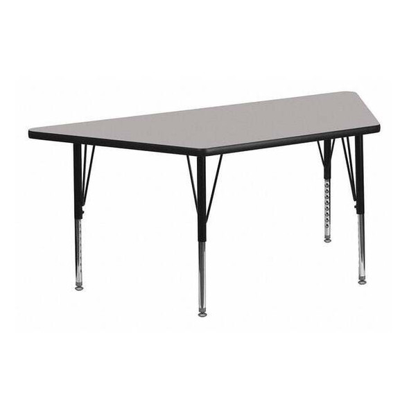 Trapezoid Activity Table, Chrome, Laminate, Particleboard, Steel, Grey