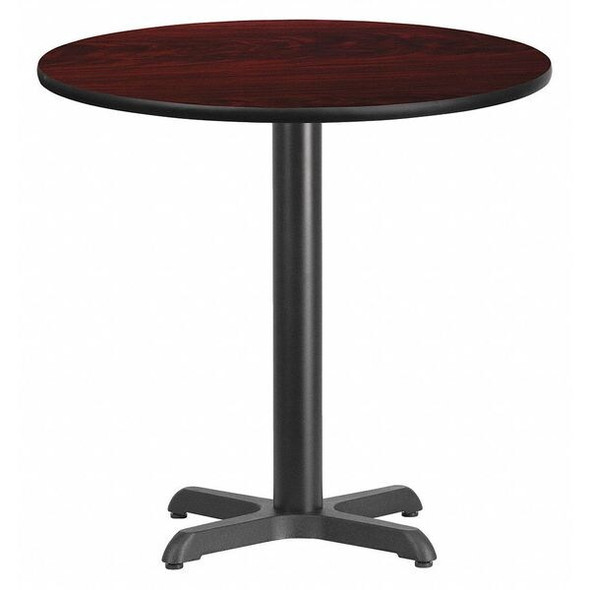 Flash Furniture Mahogany Laminate Table w/Rnd Base,30" XU-RD-30-MAHTB-T2222-GG