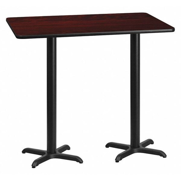 Flash Furniture Mahogany Laminate Table,X-Base,30"x60" XU-MAHTB-3060-T2222B-GG