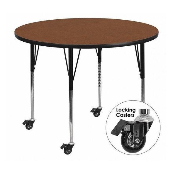 Round Activity Table, Laminate, Wood Grain