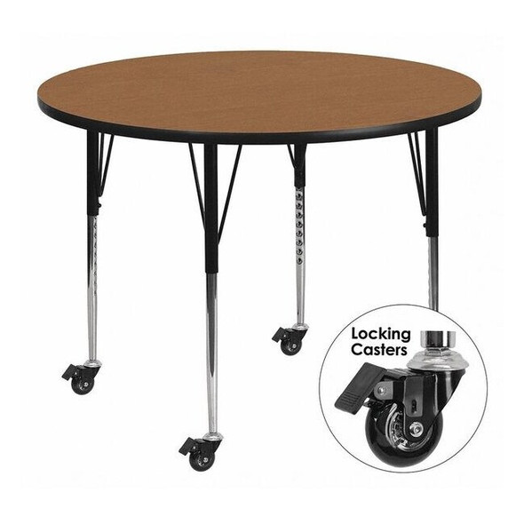 Round Activity Table, Laminate, Wood Grain