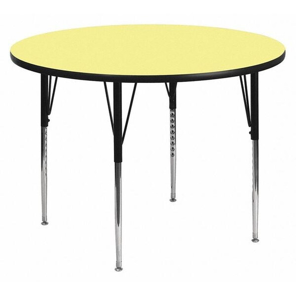 Flash Furniture Activity Table,Round,Yellow,42" XU-A42-RND-YEL-T-A-GG