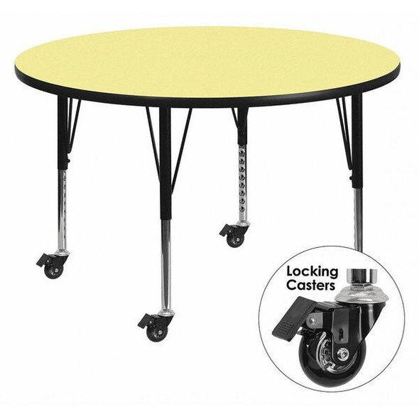 Flash Furniture Activity Table,Round,Yellow,42" XU-A42-RND-YEL-T-P-CAS-GG Flash Furniture Activity Table,Round,Yellow,42" XU-A42-RND-YEL-T-P-CAS-GG