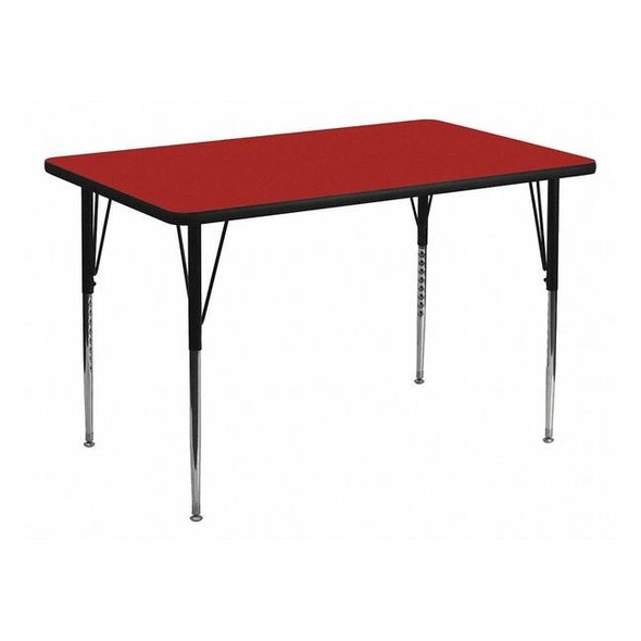 Rectangle Activity Table, Chrome, Laminate, Particleboard, Steel, Red