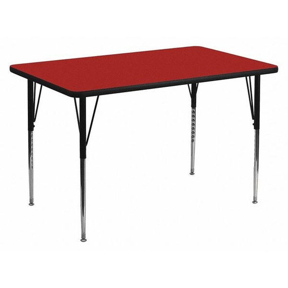 Rectangle Activity Table, Chrome, Laminate, Particleboard, Steel, Red