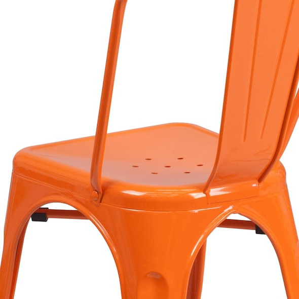 Flash Furniture Orange Metal Chair CH-31230-OR-GG