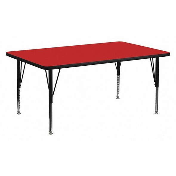 Flash Furniture Activity Table,Rectangle,Red,30"x72" XU-A3072-REC-RED-H-P-GG