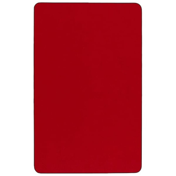 Flash Furniture Activity Table,Rectangle,Red,30"x72" XU-A3072-REC-RED-T-A-GG