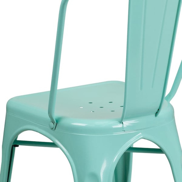 Flash Furniture Contemporary Stackable Chair, 17-3/4 in W 20" L 33-1/2" H ET-3534-MINT-GG