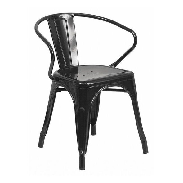 Contemporary Chair, Black Back, 21-1/2 in W 19" L 27-3/4" H, Integrated