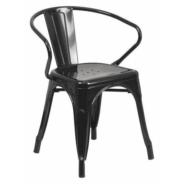 Contemporary Chair, Black Back, 21-1/2 in W 19" L 27-3/4" H, Integrated