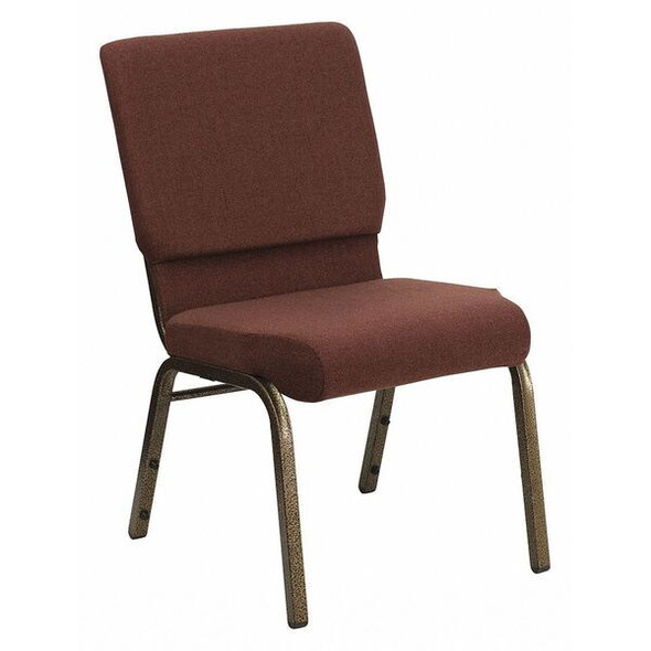Hercules Church Chair, Brown Back, 19-1/4 in W 25" L 33-1/4" H, Fabric Seat
