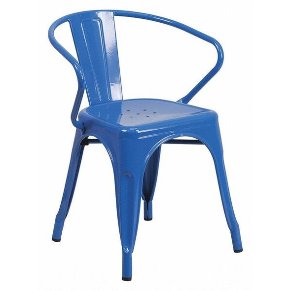 Flash Furniture Blue Metal Chair With Arms CH-31270-BL-GG