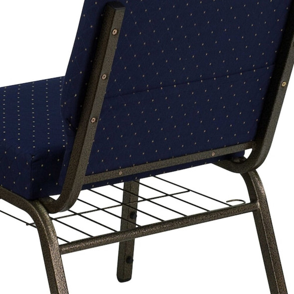 Hercules Church Chair, Blue Back, 21-1-4 in W 25" L 33" H, Fabric Seat  FD-CH0221-4-GV-S0810-BAS-GG