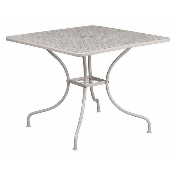 Flash Furniture Light Gray Patio Table,35.5SQ CO-6-SIL-GG Flash Furniture Light Gray Patio Table,35.5SQ CO-6-SIL-GG