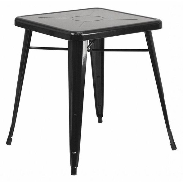 Square 27.75" W, 27.75" L, 29" H, Metal Top, Black