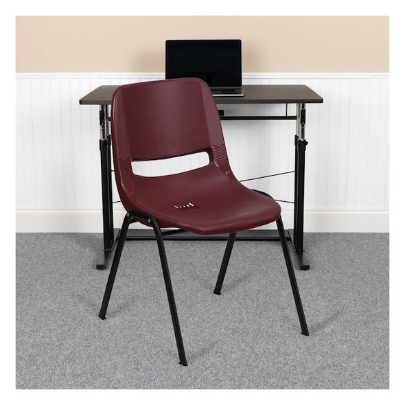 Flash Furniture Burgundy Plastic Stack Chair,PK5 5-RUT-EO1-BY-GG
