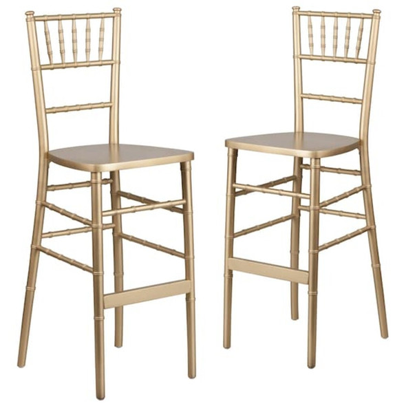HERCULES Series Gold Wood Chiavari Barstool,PK2  2-XA-CH-BAR-GO-GG