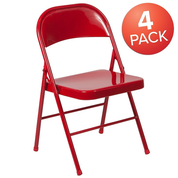 Flash Furniture HERCULES Series Double Braced Red M,PK4 4-BD-F002-RED-GG Flash Furniture HERCULES Series Double Braced Red M,PK4 4-BD-F002-RED-GG