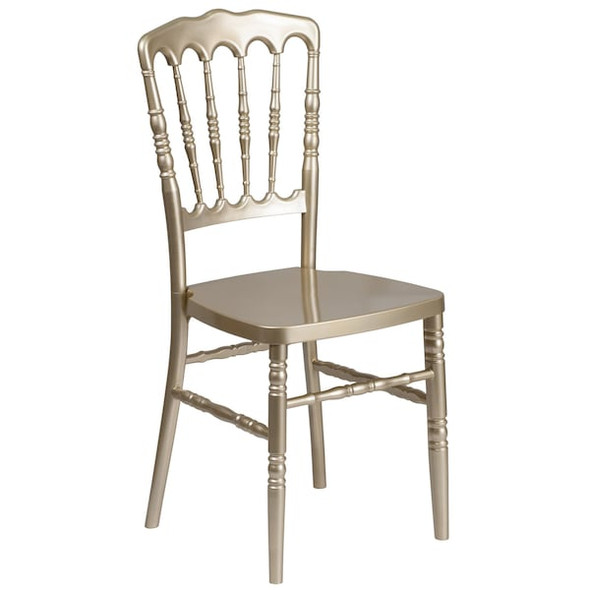 Flash Furniture HERCULES Series Gold Resin Stacking Napoleon Chair,PK2 2-LE-L-MON-GD-GG