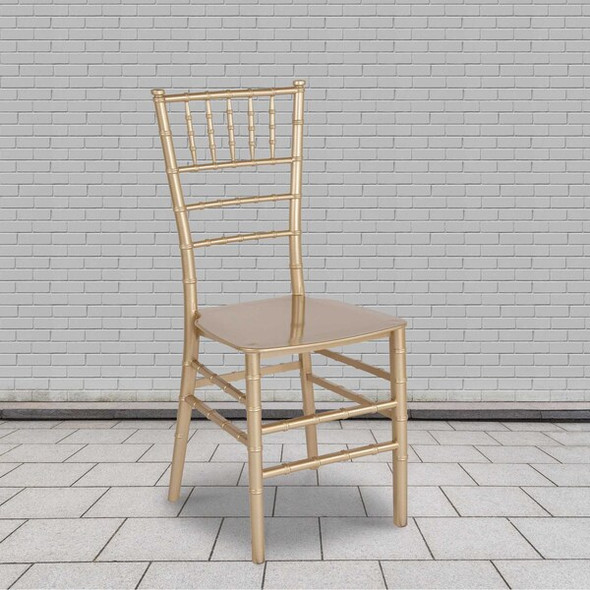 HERCULES Series Gold Resin Stacking Chiavari Chair,PK2