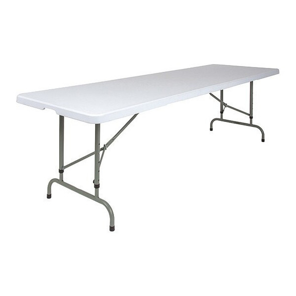 Flash Furniture Rectangle Folding Table, Plastic Top, White RB-3096ADJ-GG