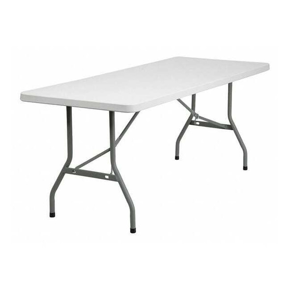 Flash Furniture Rectangle Folding Table, Plastic Top, White RB-3072-GG