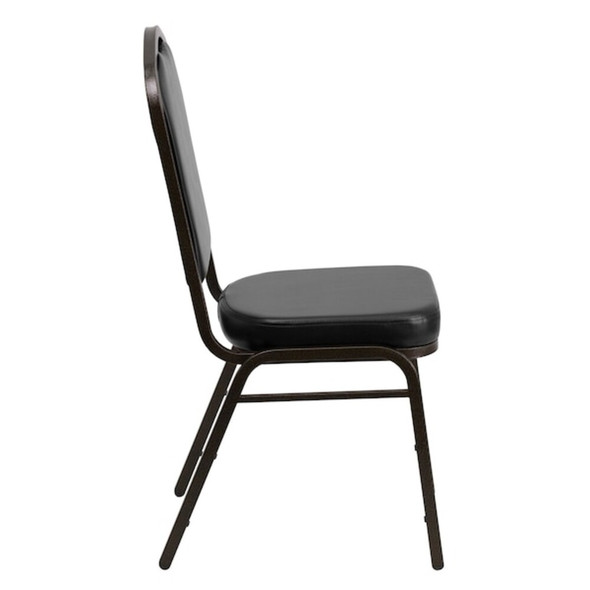 Hercules Banquet Chair, Black Back, 17-1-4 in W 20-1-4" L 38" H, Vinyl Seat  FD-C01-GOLDVEIN-BK-VY-GG