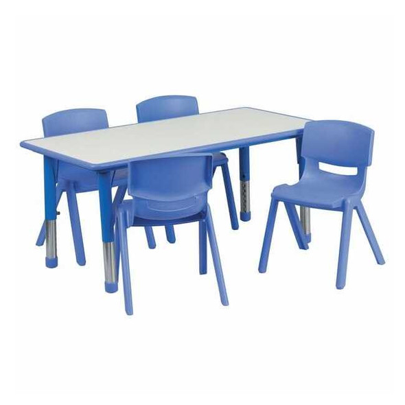 Rectangle Activity Table, Plastic, Steel, Grey