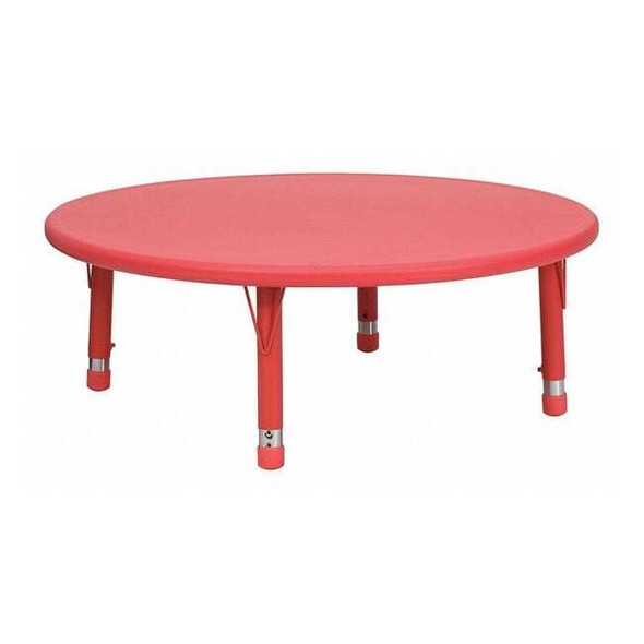 Round Activity Table, Plastic, Steel, Red