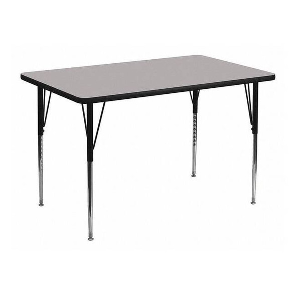 Rectangle Activity Table, Chrome, Laminate, Particleboard, Steel, Grey