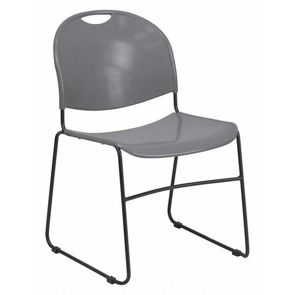 Flash Furniture Stack Chair,Gray w/ Black Frame RUT-188-GY-GG
