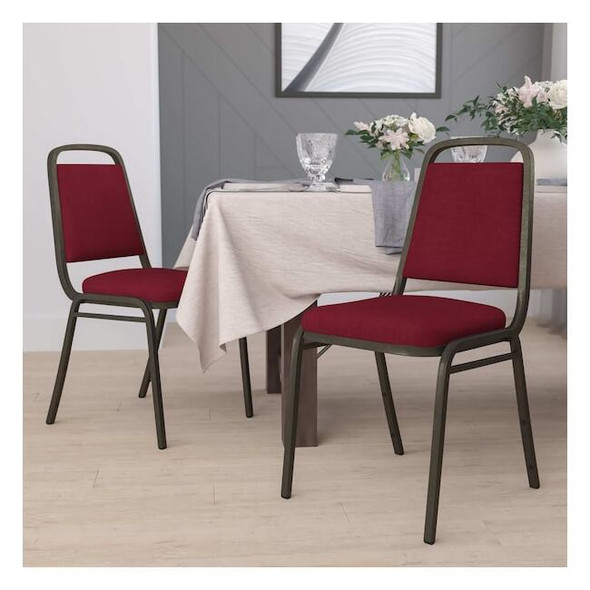 Flash Furniture Burgundy Fabric Banquet Chair,PK4 4-FD-BHF-2-BY-GG